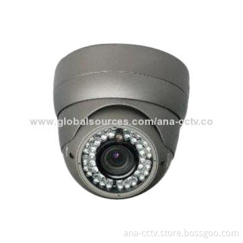 IR Waterproof Dome Camera, 1/3-inch Sony CCD, 550TVL Resolution, 42-piece IR LEDs, 3.5 to 8mm Lens